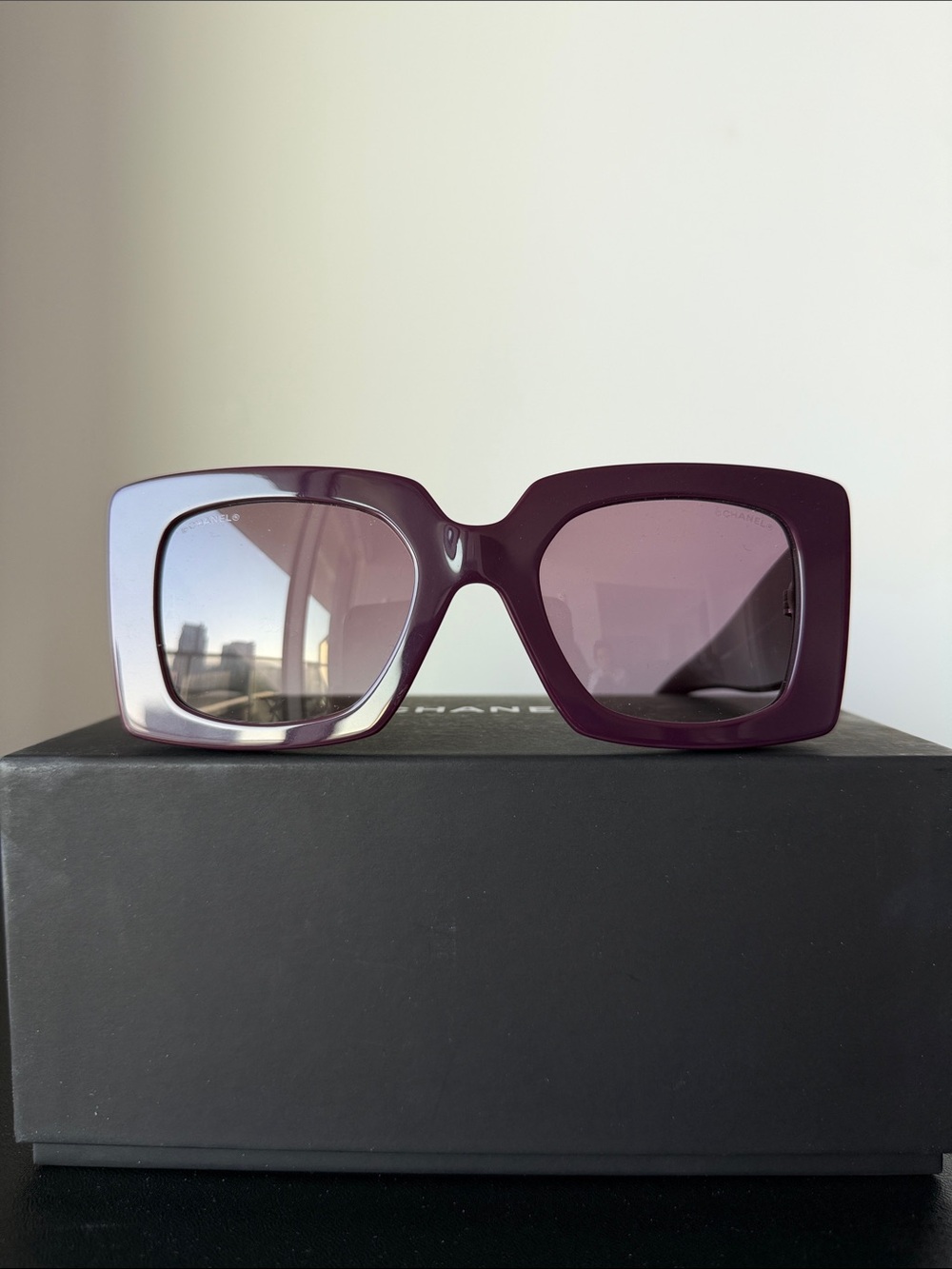 CHANEL Square Sunglasses in Deep Purple - Authentic